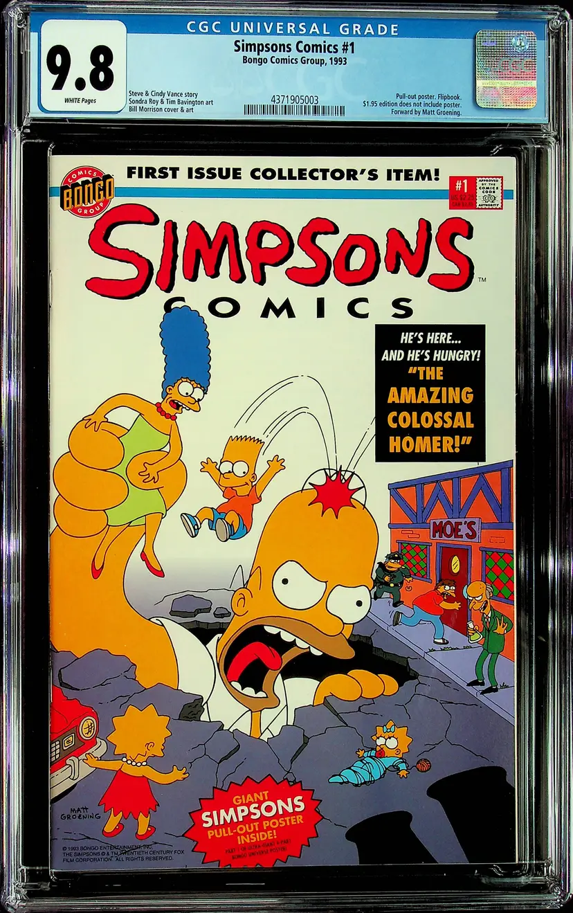 Simpsons Comics #1 (1993, Bongo) - CGC 9.8 - Cert# 4371905003