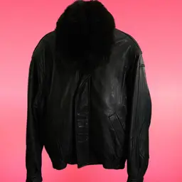 Andrew Marc Additions Leather Bomber Jacket W/ Opossum Fur Zip Out Lining