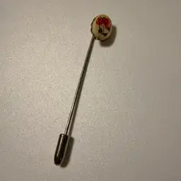 Tiny Ceramic Flower Stick Pin With A “T”