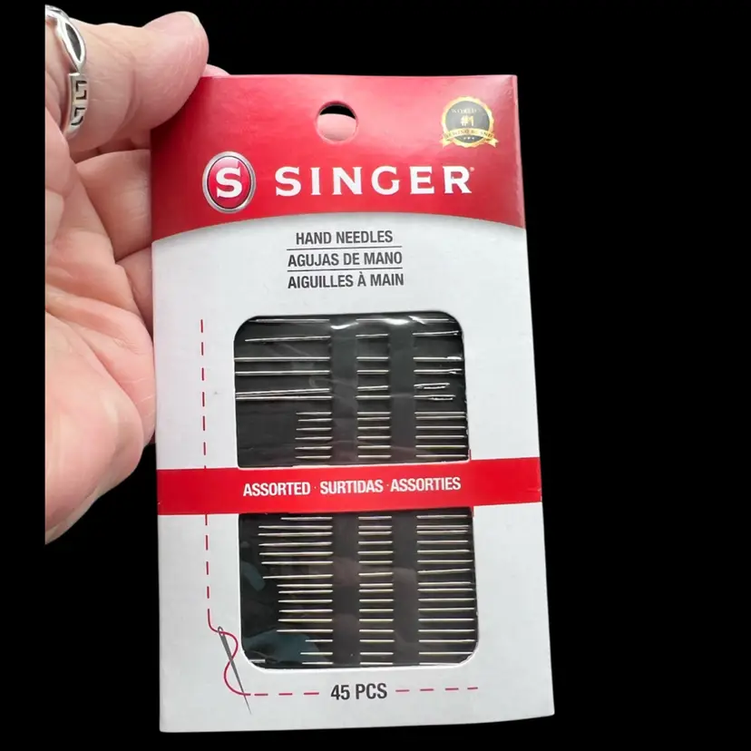 #193A Package Of SINGER 41125 Assorted Hand Sewing Needles. Includes: Between’s, Chenille, Darners, Embroidery, Sharps, Tapestry. Missing One