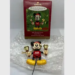Hallmark Keepsake Vintage Mickey Mouse dated 2001 bell ringing Santa 1930’s style