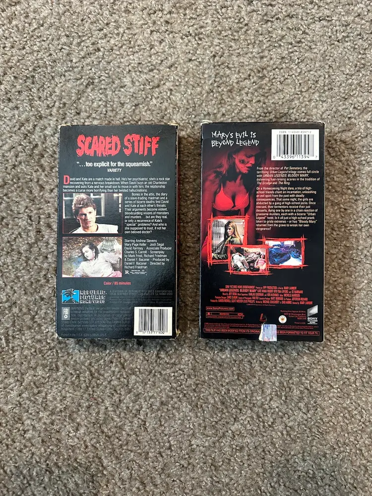 VHS Horror Movie Scare Stiff & Urban Legends (Bloody Mary)