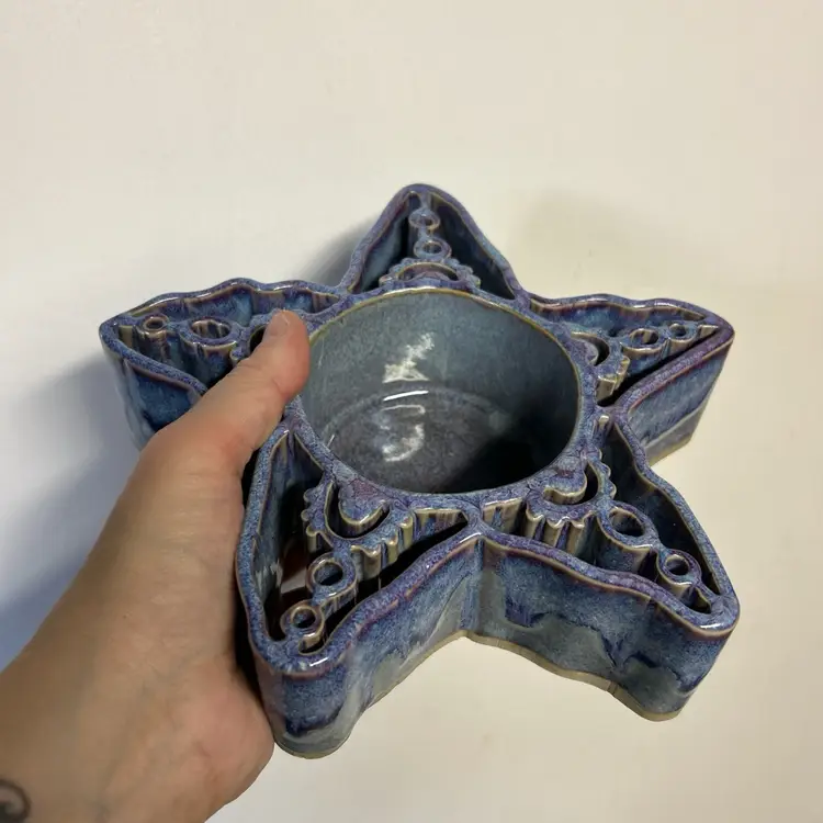 Handmade Pottery Star Candle Holder