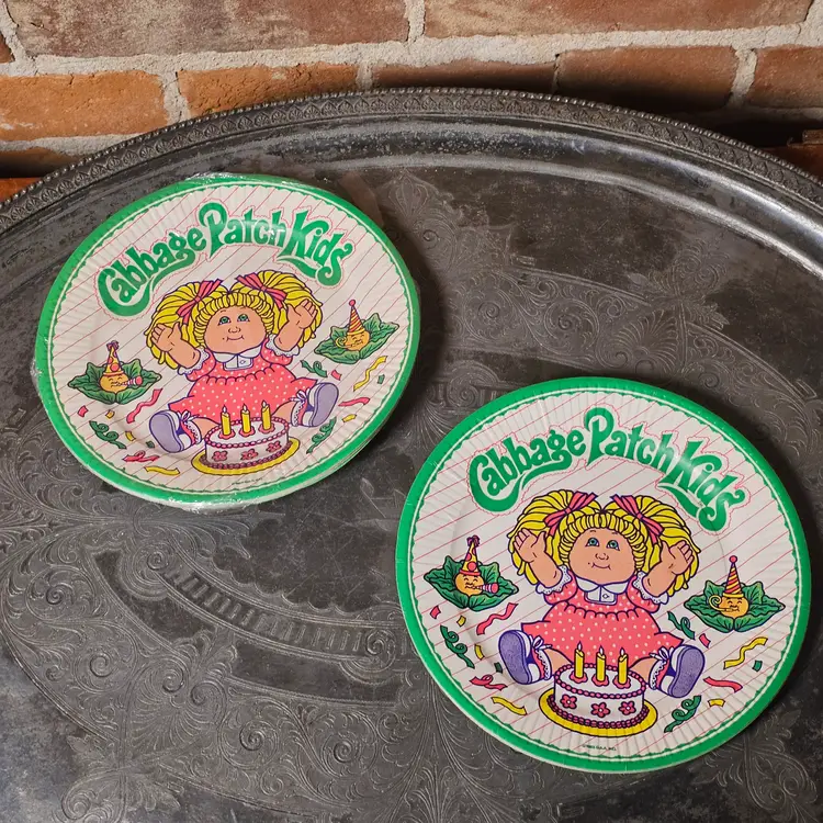 Vintage NOS 1983 Cabbage Patch Kids Birthday Party Paper Plates Unique Industries + Opened Lot