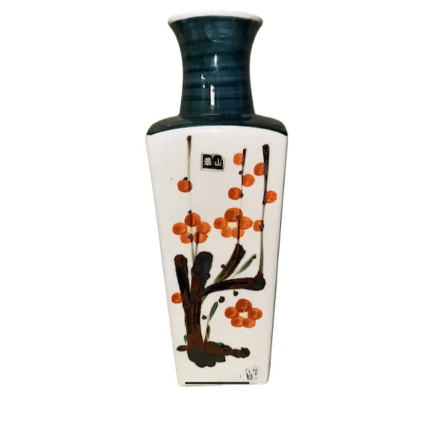 Imari Japan Dynasty Art Vase Japan Hand Painted Signed 14 3/8” X 5” X 5” Floral