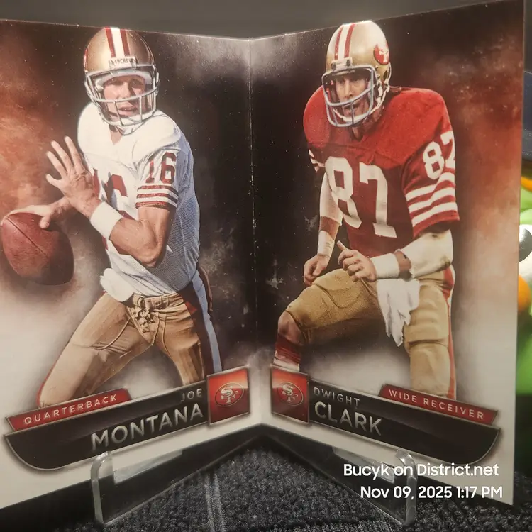 2015 Panini Playbook - Joe Montana Dwight Clark San Francisco 49ers 206/299