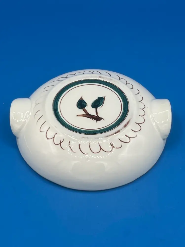 Stangl  Vintage Pottery Tureen Style Dessert Bowl W/ "Handles" And Design On Bottom