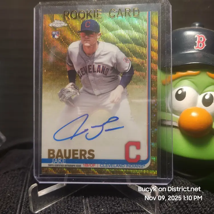 2019 Topps Chrome Auto Gold Wave - Jake Bauers Cleveland Guardians 22/50