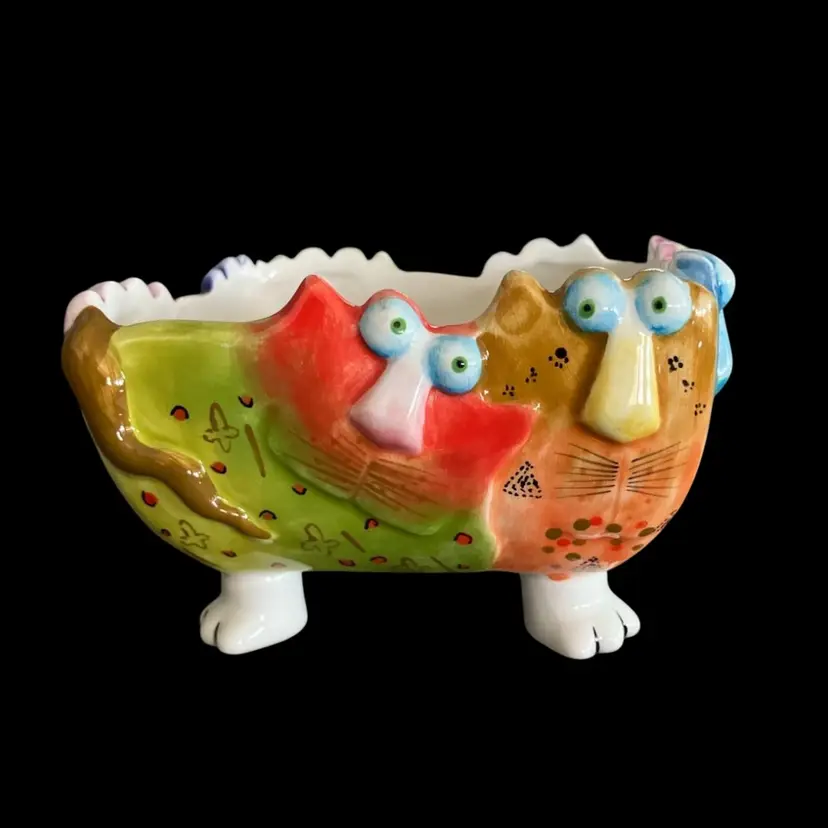 Joy Cat Ceramic Dish By Studio Design Works