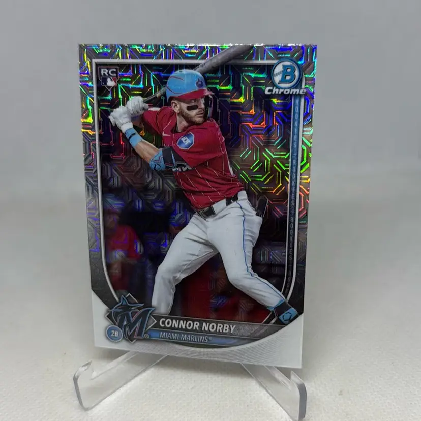 2025 Bowman Chrome Mojo Refractor Connor Norby RC #46 Marlins