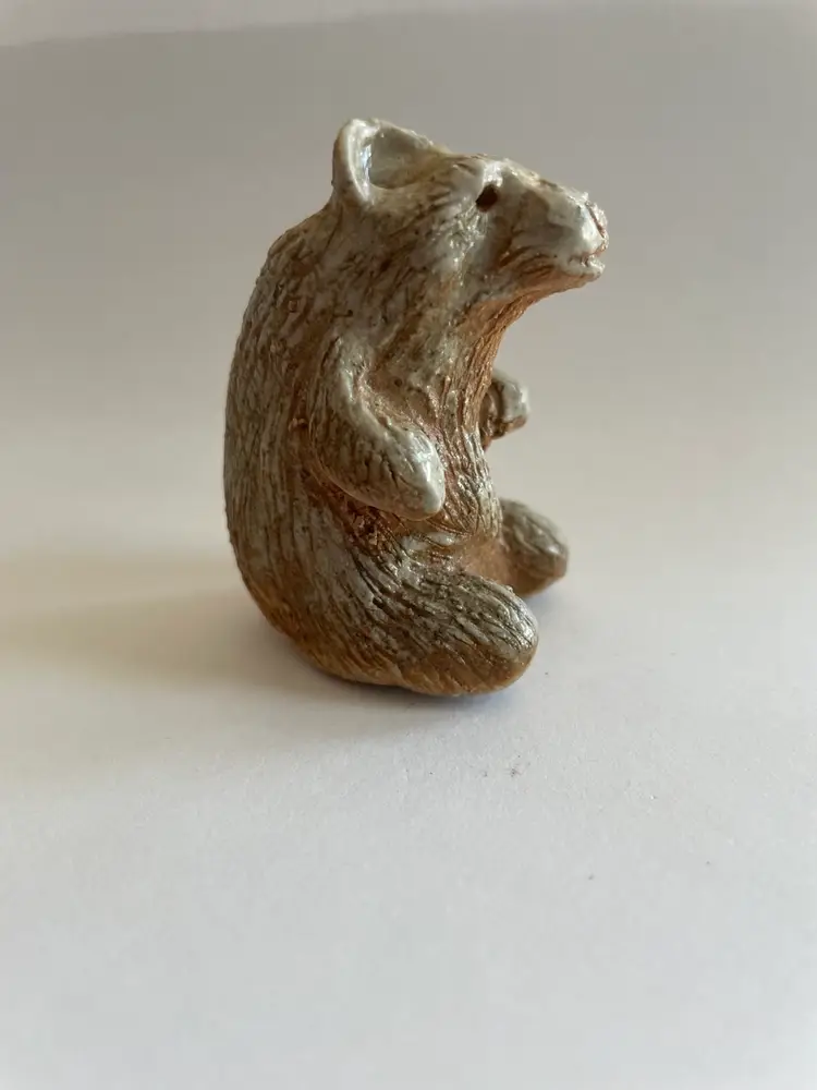 Pottery Bear Figure Bead
