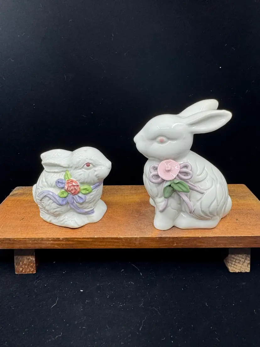 Set Of Floral Bunnies