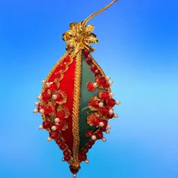 Vintage Beaded Handmade Pointed Christmas Ornament