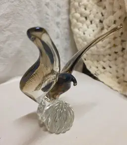 Vintage Art Glass Seagull Bird Hand Blown Finland Jouko Rajalahti Signed Rare