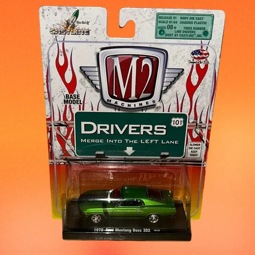 M2 Drivers 1970 Ford Mustang Boss 302 Green 1:64 Die-cast , See Pictures And Description