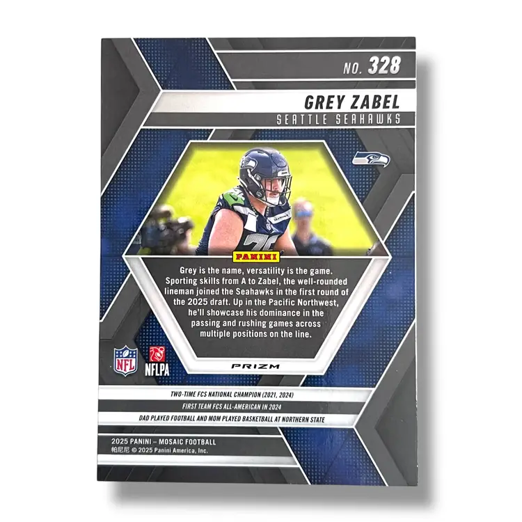 Grey Zabel RC 2025 Panini Mosaic Blue Scope Color Match