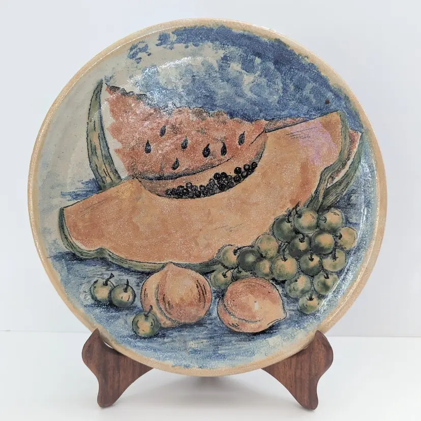 GTO MEXICO 'CAPELO' 10.25" PLATE Watermelon Papaya Peach Fruit Design