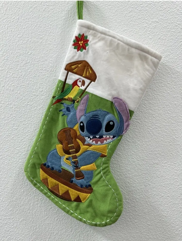 Disney Parks Stitch Christmas Stocking Jose & Ukulele Tiki Room #Christmas