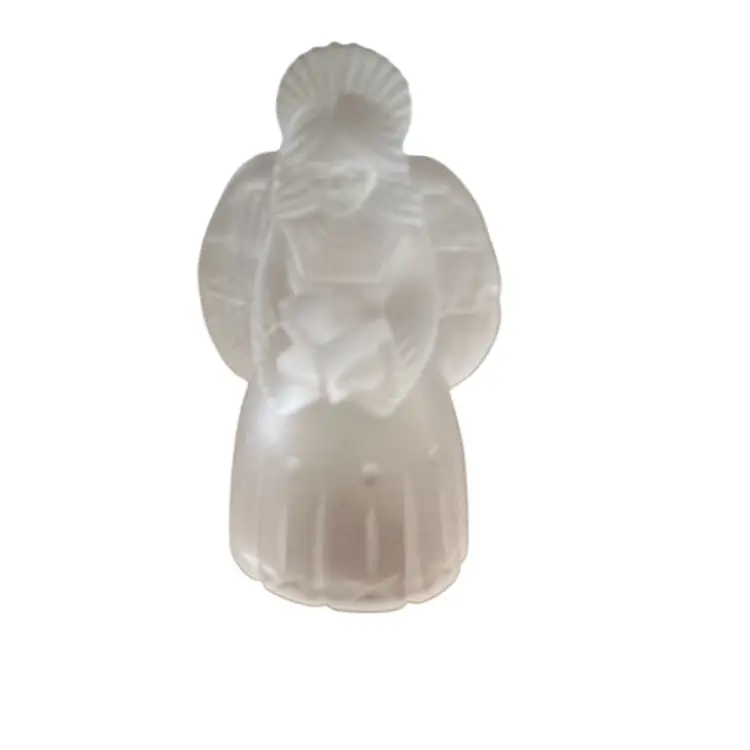 Mikasa Frosted Glass Choral Christmas Angel Candleholder