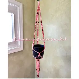 🔥50% OFF orig. $18🔥 4006 Macramé Plant Hanger-LONG-Small.14 (coral)