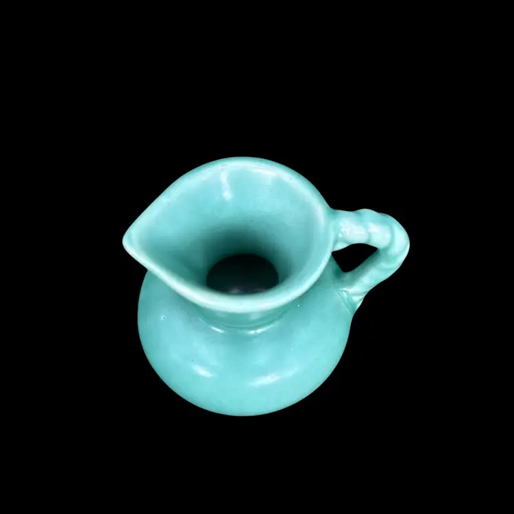🇩🇪🇩🇪Germany Seafoam Glazed Mini Pottery Pitcher Stamped No Noted Flaws 2 3/4”
