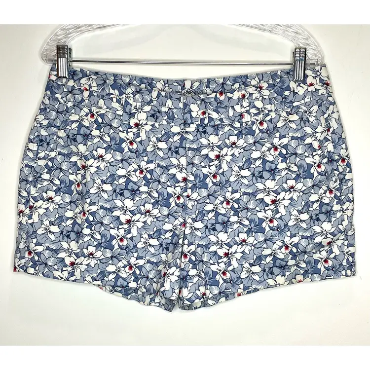 Gap Khaki's City 3" mid rise blue floral print shorts size 8 with pockets NWOT