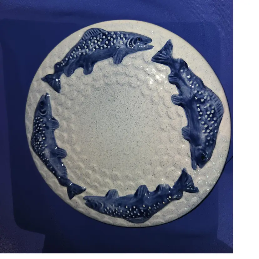 Blue Ceramic Fish Trivet