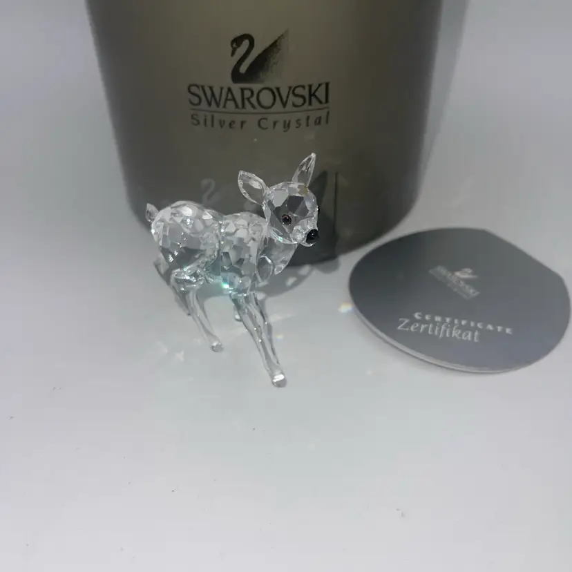 Swarovski Crystal Fawn Baby Deer Figurine 235045 Made In Austria Retired w/Box
