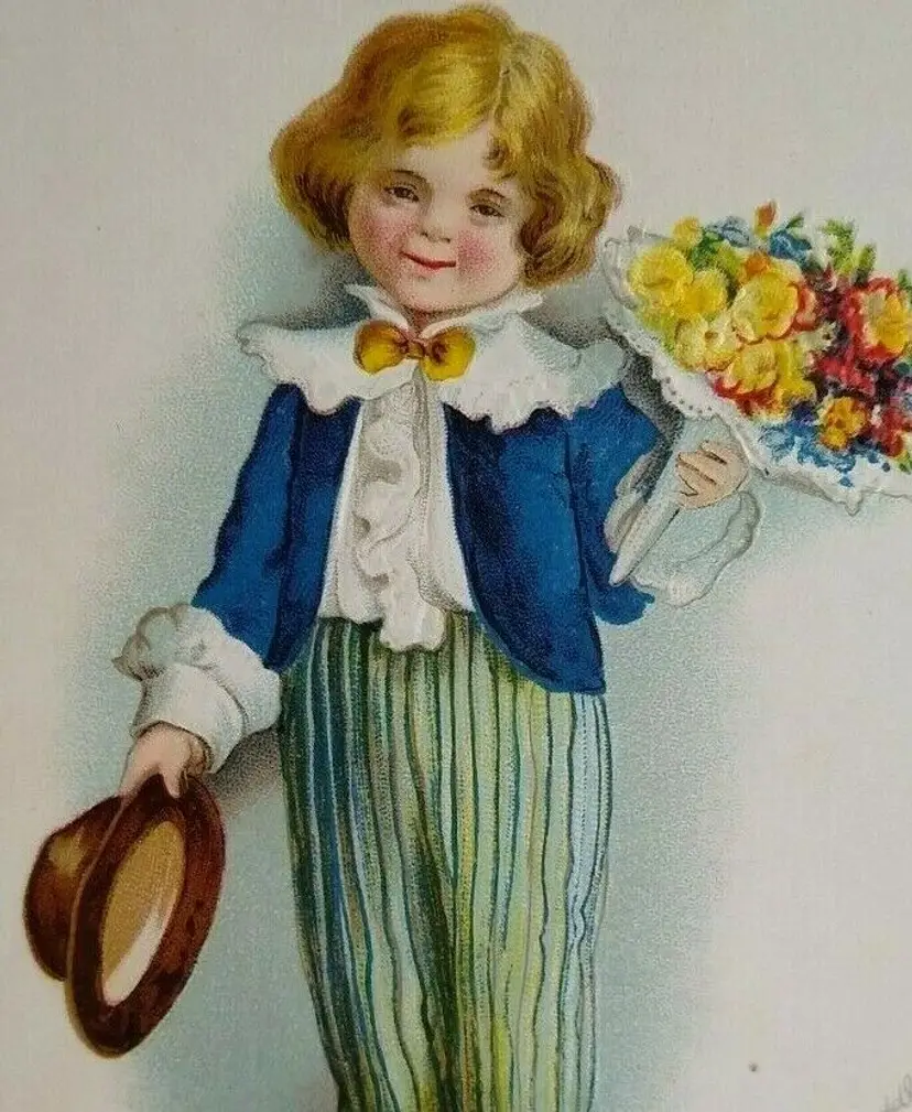 Victorian New Year Postcard Ellen Clapsaddle Series 1936 Bellingham Wash 1916