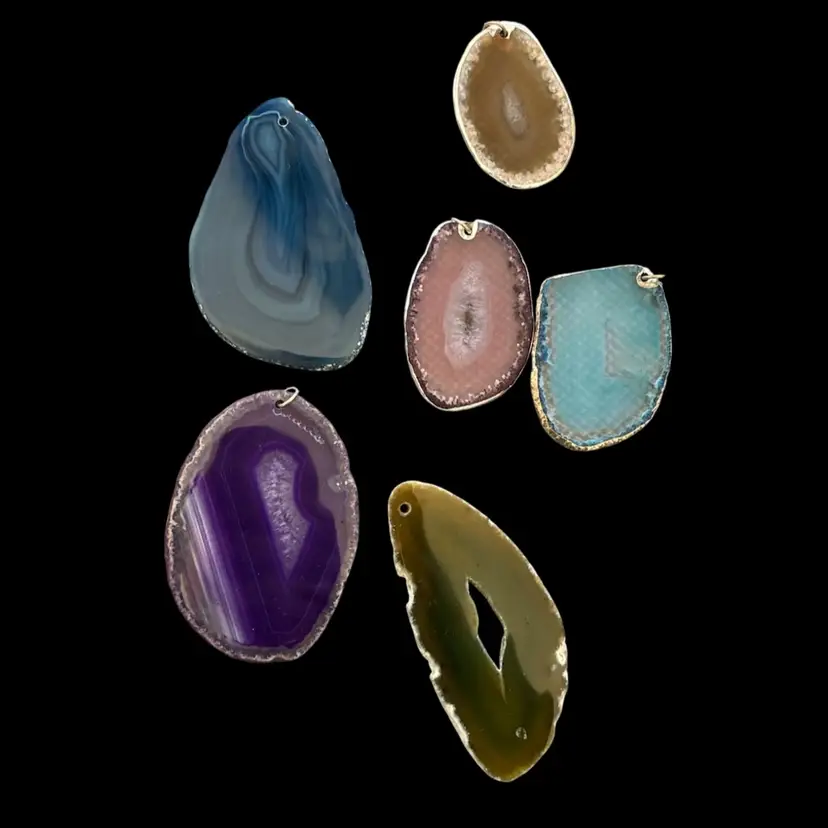 Gemstone Slice Pendants
