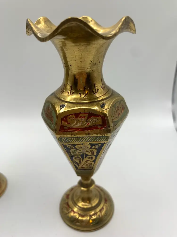 Pair of Brass Bud Vases