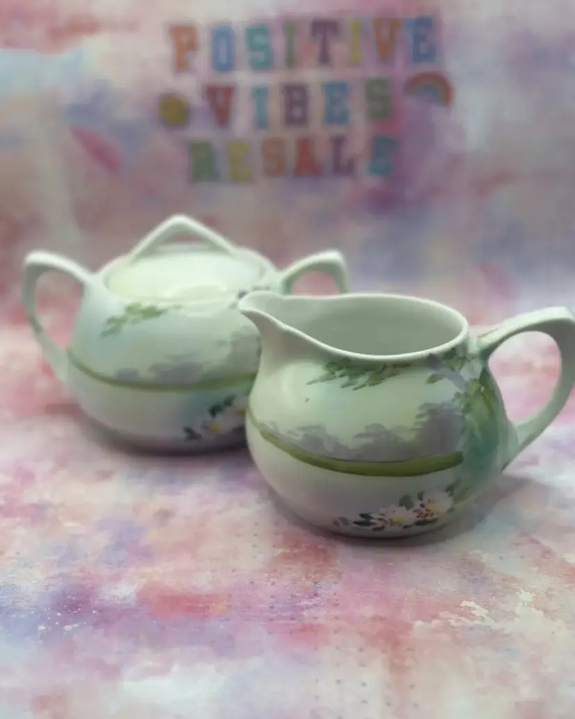 Vintage Nippon Creamer And Sugar Set
