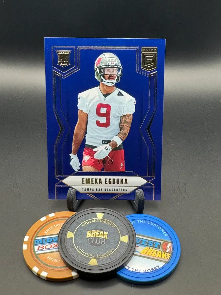 Emeka Egbuka Rc Blue 57/75 2025 Donruss Elite Tampa Bay Buccaneers