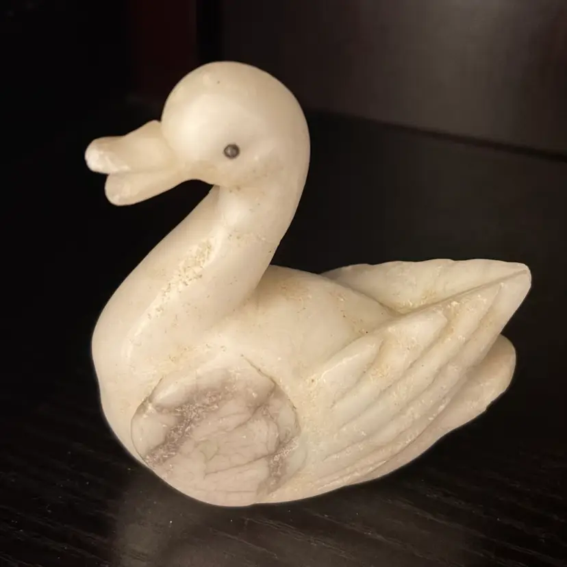Vintage Onyx Duck Figurine