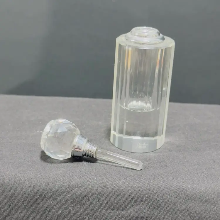 #1406 Oleg Cassini Clear Glass Faceted Perfume Bottles Prism Dauber