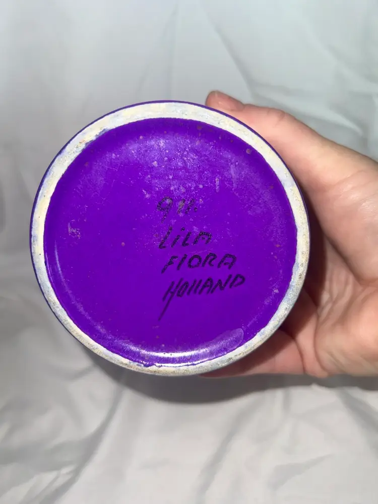 Flora Holland Purple Vase | Gouda Holland Pottery | Lila Flora Holland Mid Century Modern Vase