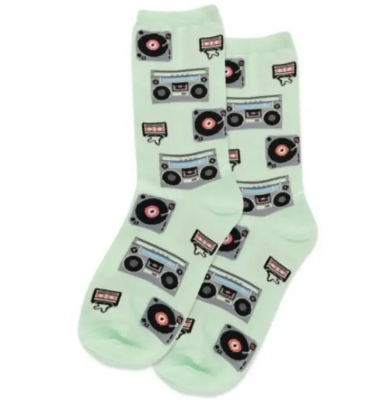 Hot Sox Retro Boombox music Socks NWT