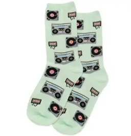 Hot Sox Retro Boombox music Socks NWT