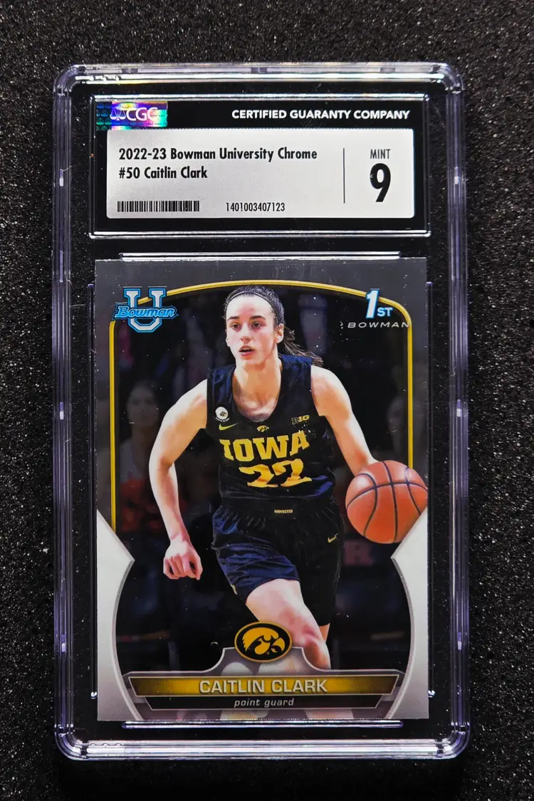 2022 Bowman University Caitlin Clark Rookie RC #50 CGC 9 Mint 1st Bowman
