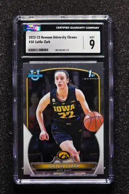 2022 Bowman University Caitlin Clark Rookie RC #50 CGC 9 Mint 1st Bowman