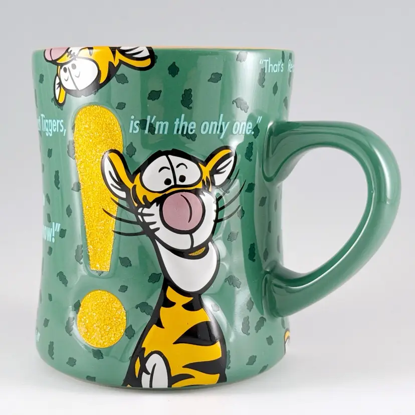 Disney Winnie the Pooh Tigger Embossed Mug TTFN 3D Glitter Ceramic Coffee Cup
