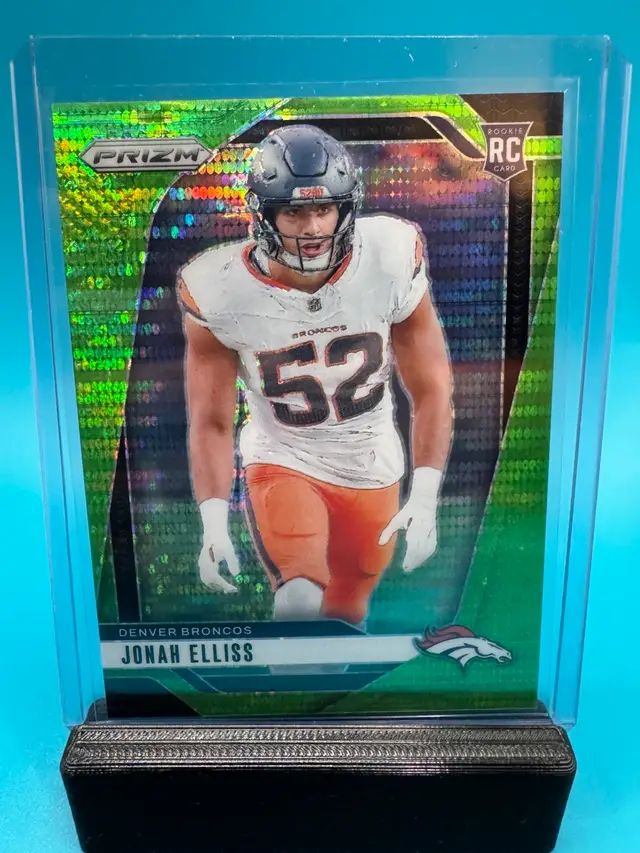 Jonah Elliss Prizm Neon Green Pulsar RC Denver Broncos