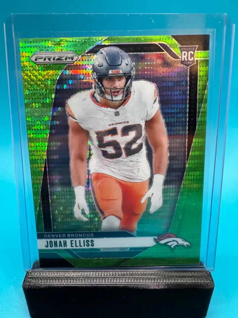 Jonah Elliss Prizm Neon Green Pulsar RC Denver Broncos