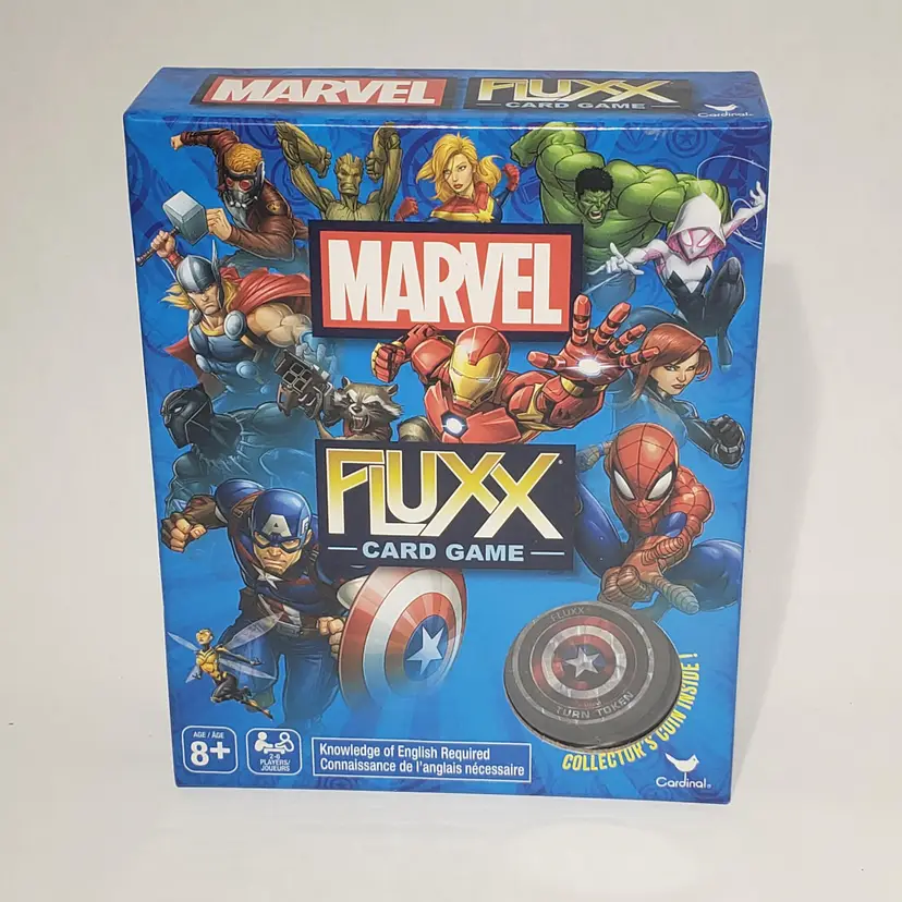 Marvel Fluxx Card Game 100 Cards Captain America Collector Coin NIB Sealed