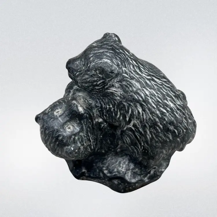 Vintage Resin Playing Bear Cubs Figurine By Wolf Originals 2.5”