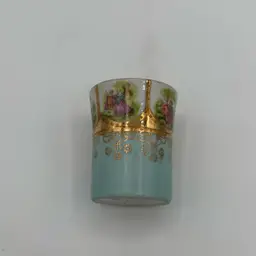 Arnart Vintage Powder Blue Rococo Design Porcelain Toothpick Holder 3” No Noted Flaws Stamped