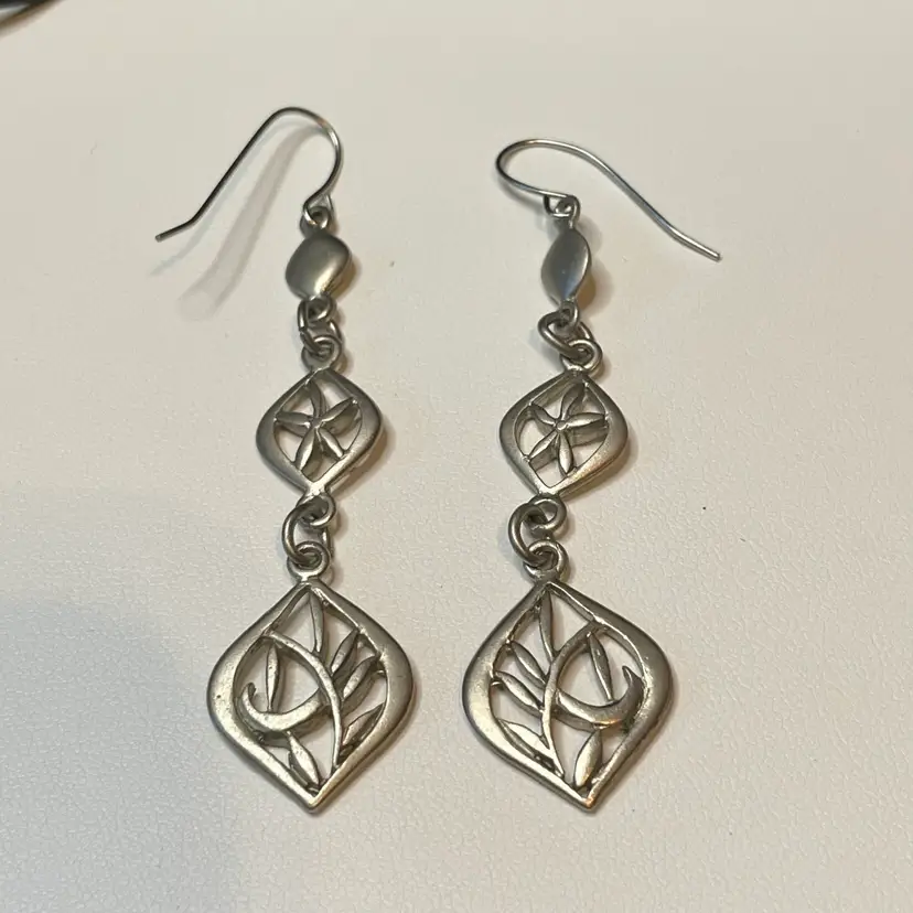 Silvertone 3” Dangle Earrings
