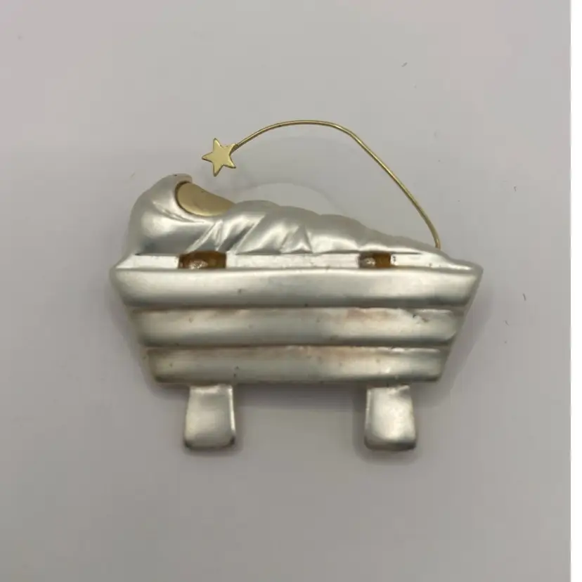 Multi-toned Metal Baby Jesus Brooch, 1 1/2”