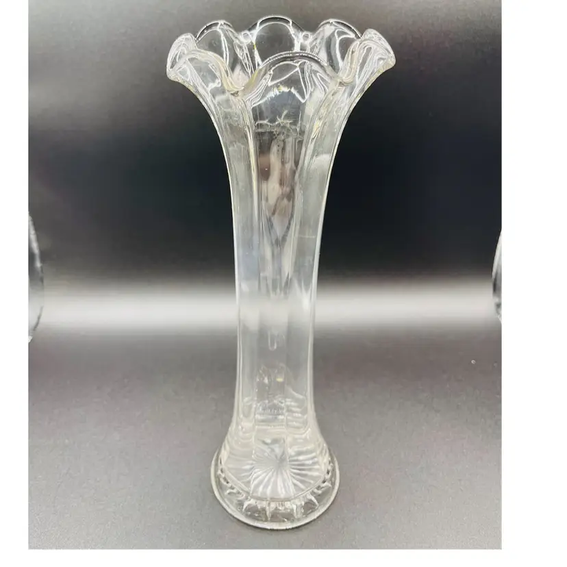 Vintage, Clear, Swung Glass Vase