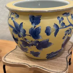 Yellow & Blue Ceramic Planter